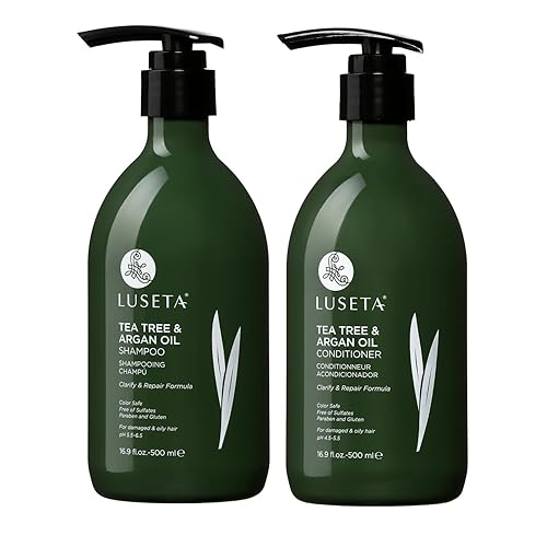 Luseta Tea Tree Oil Shampoo and Conditioner Set for Flaky, Dry Scalp - Cooling Peppermint & Lavender, Refreshes Scalp & Removes Buildup, Sulfate-Free Beauty & Personal Care LUSETA