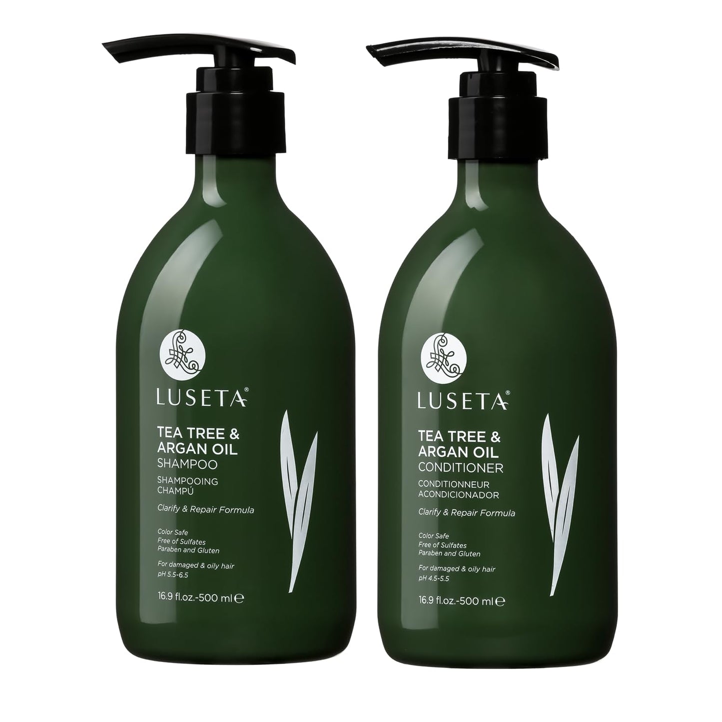 Luseta Tea Tree Oil Shampoo and Conditioner Set for Flaky, Dry Scalp - Cooling Peppermint & Lavender, Refreshes Scalp & Removes Buildup, Sulfate-Free Beauty & Personal Care LUSETA