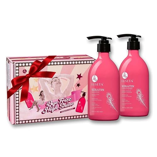 Luseta Keratin Shampoo and Conditioner Set Moisturizing Treatment for Dry Hair Smooth & Repair Damaged Hair for Women Sulfate Free 16.9 oz Beauty & Personal Care L LUSETA