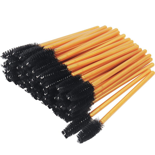300 Pack Mascara Wands Disposable Eye Lash Brushes Eyebrow Brush Applicator for Eyelash Extensions Makeup Brush Applicator Tools, Gold/Black Beauty & Personal Care Mekupeu