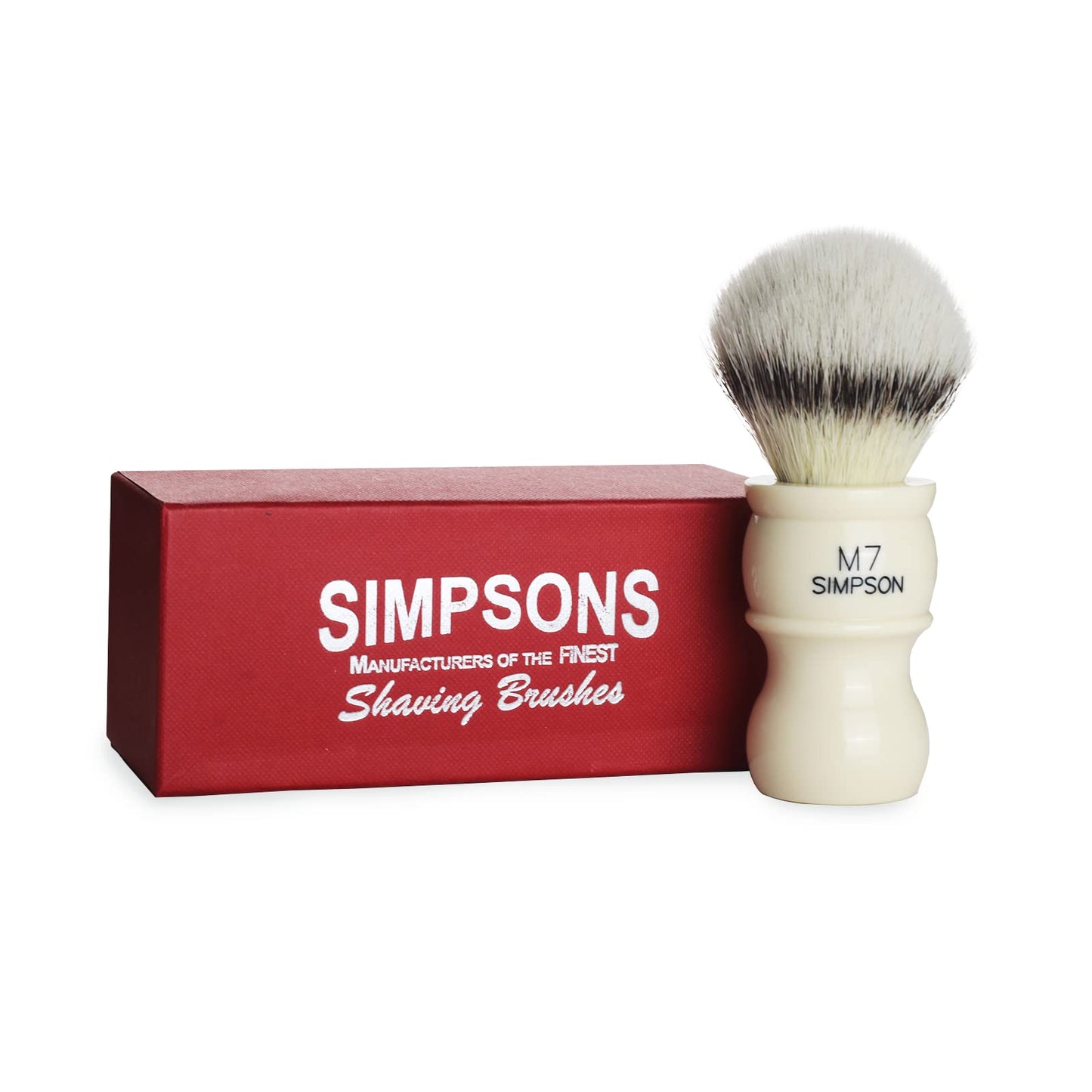 Alexander Simpson M7 Synthetic Best Hair Brush, Faux Platinum Synthetic Shaving Brush (Ivory) Beauty and Personal Care Simpson Shaving Brushes