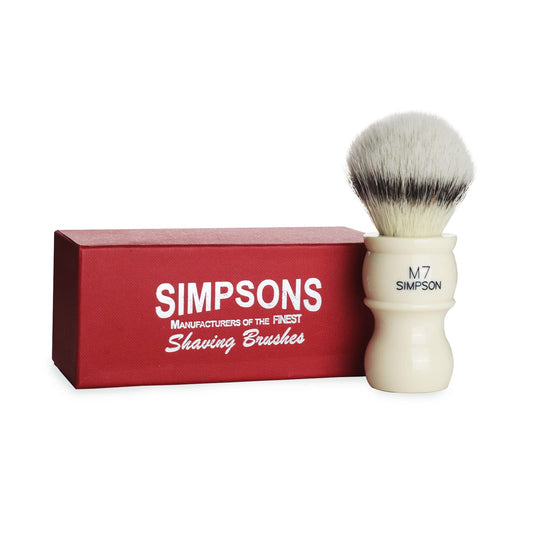 Alexander Simpson M7 Synthetic Best Hair Brush, Faux Platinum Synthetic Shaving Brush (Ivory) Beauty and Personal Care Simpson Shaving Brushes