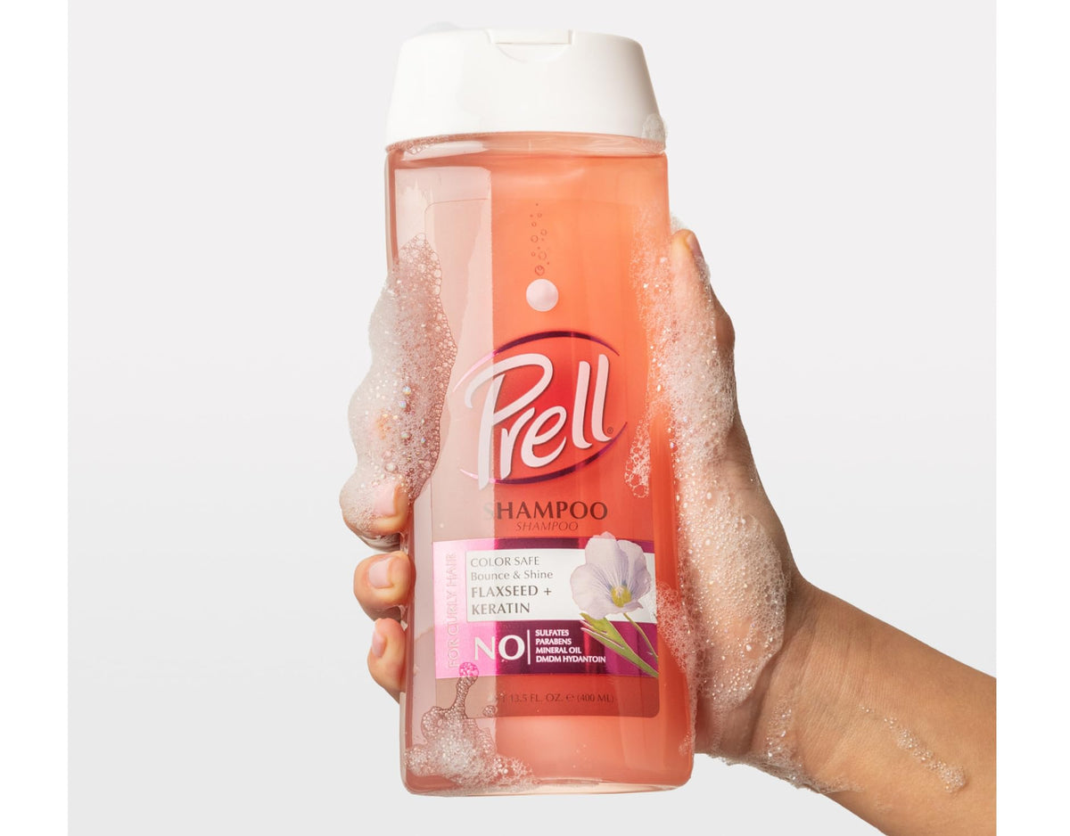 Prell Flaxseed + Keratin Color Safe Shampoo, Bounce & Shine for Curly Hair 13.5 fl.oz