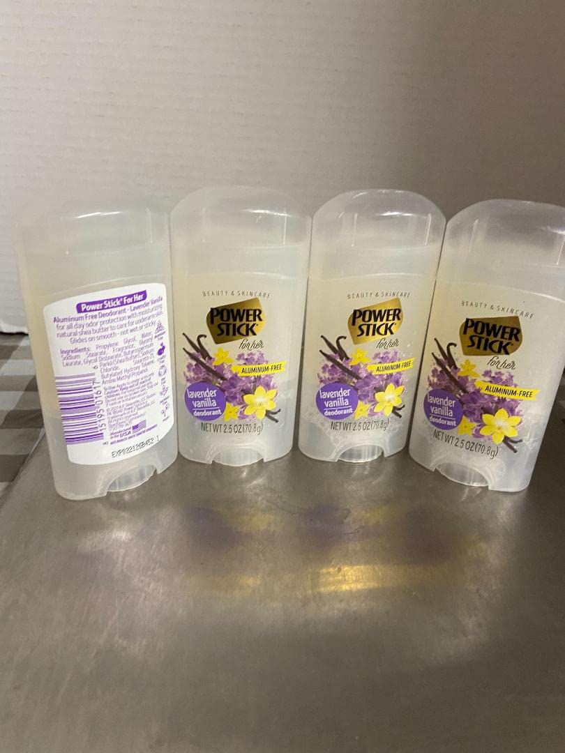 Power Stick Aluminum Free Lavender Vanilla Deodorant (4 EA 2.5 Oz) Beauty and Personal Care POWER STICK
