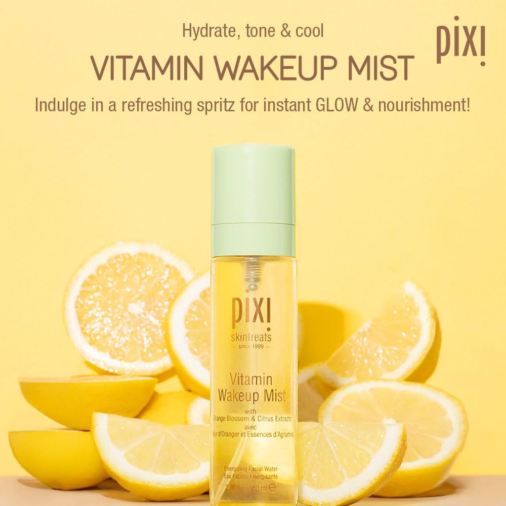 Pixi Vitamin-C Wakeup Mist | Helps Cool, Refresh, and Wake Up Skin | Adds Hydration | Boosting Treatment Toner | 2.7 fl oz / 80ml Beauty & Personal Care Pixi