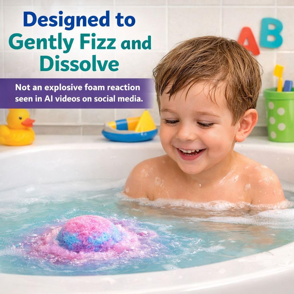 Galaxy Bath Bombs for Kids with Surprise Inside - Organic Bubble Bath Bombs with Educational Outer Space Planet Toys. Gentle, Natural & Kids Friendly Beauty and Personal Care Mineral Me California