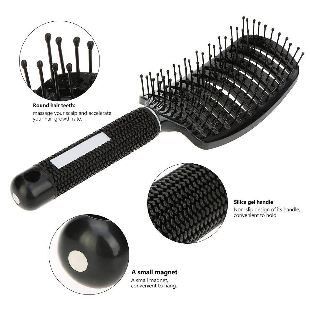 Vent Blow Dryer Hair Brush, Women Thick Long Curly Paddle Detangling Massage Brush, Fast Drying Straight Volume Comb, Curved Anti Static Styling Tool Beauty & Personal Care eyxformula