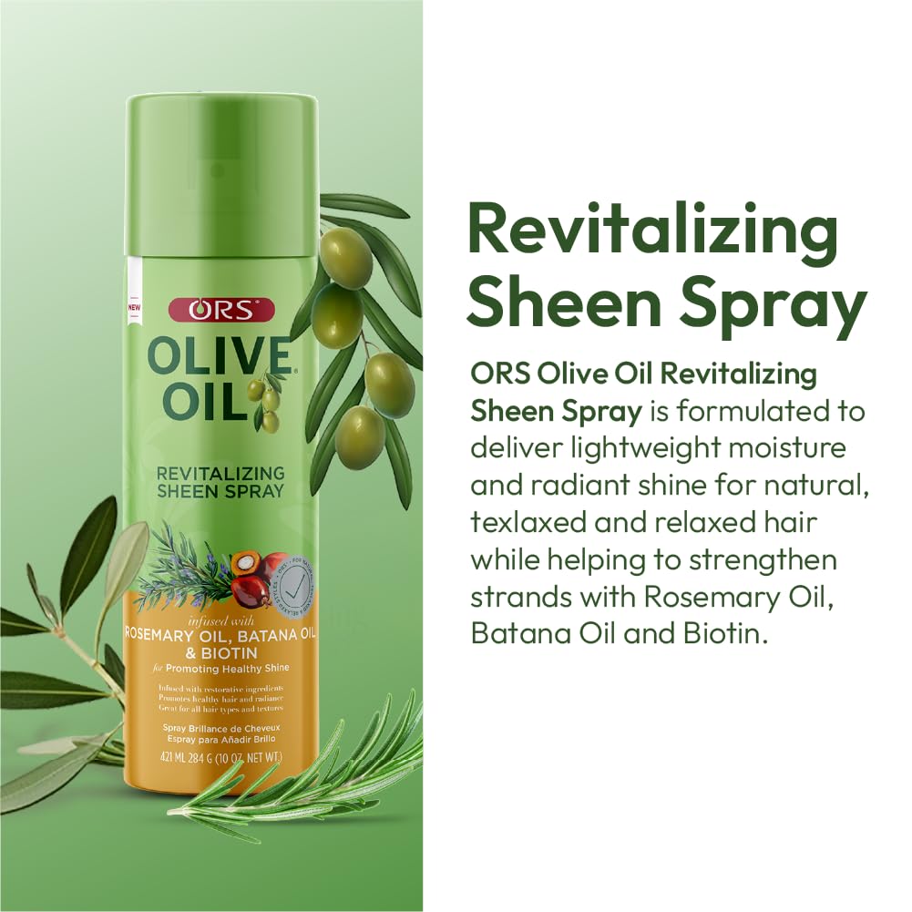 ORS Olive Oil Revitalizing Sheen Spray with Rosemary, Batana & Biotin Oil 10 Ounces (Pack of 3) Beauty & Personal Care ORS