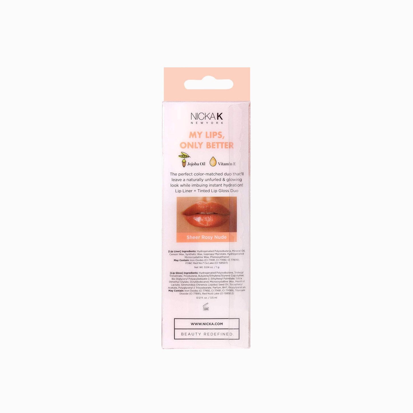 NICKA K NEW YORK, My Lips Only Better, Lip Liner and Lip Gloss, Lip Mask Set (Sheer Rosy Nude) Beauty & Personal Care NICKA K NEW YORK