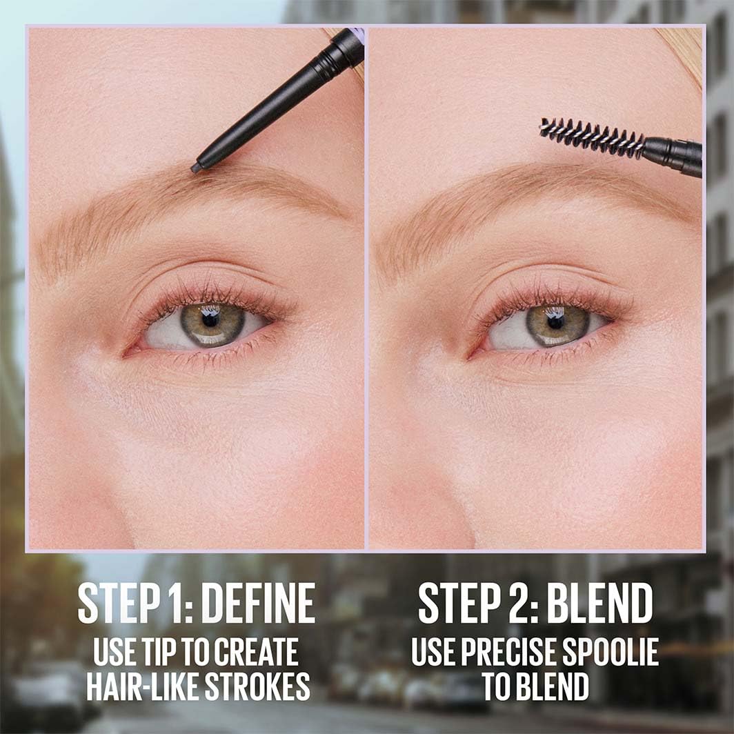 Maybelline Express Brow Ultra Slim Eyebrow Makeup, Brow Pencil with Precision Tip and Spoolie for Defined Eyebrows, Black Brown, 1 Count (Packaging