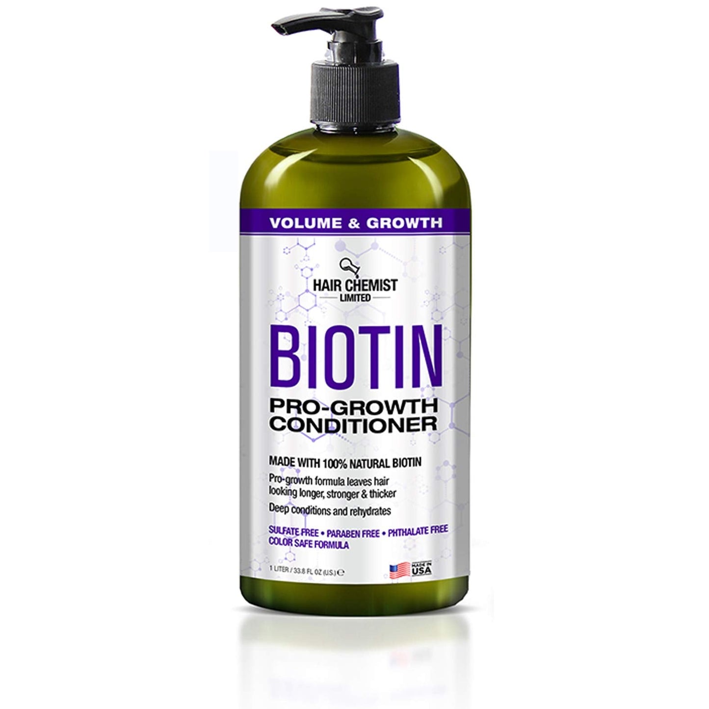 Hair Chemist Pro-Growth Shampoo & Conditioner Set with Biotin - Includes 33.8oz Shampoo & 33.8oz Conditioner Beauty & Personal Care Hair Chemist