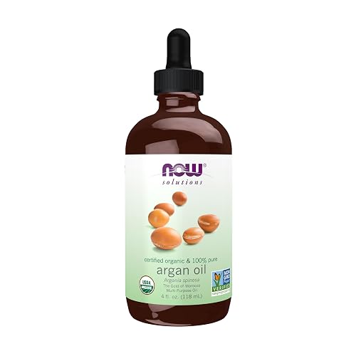 NOW Foods Solutions, Organic Argan Oil, Certified Organic and 100% Pure, "Gold of Morocco" Multi-Purpose Oil, 4-Ounce Beauty & Personal Care NOW Foods