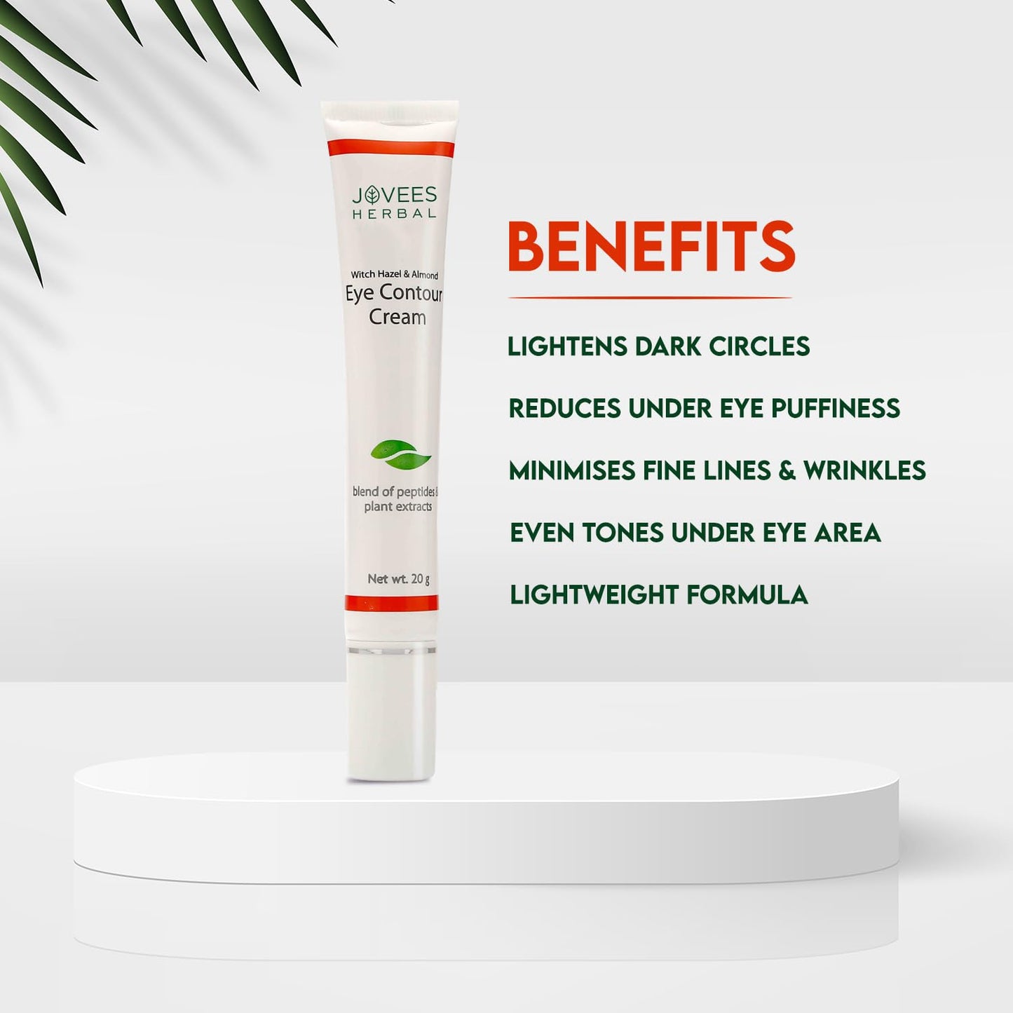 Jovees Eye Contour Cream with Hazel & Almond Remove Dark Circles & Puffiness 20gm by Jovees Beauty & Personal Care Jovees