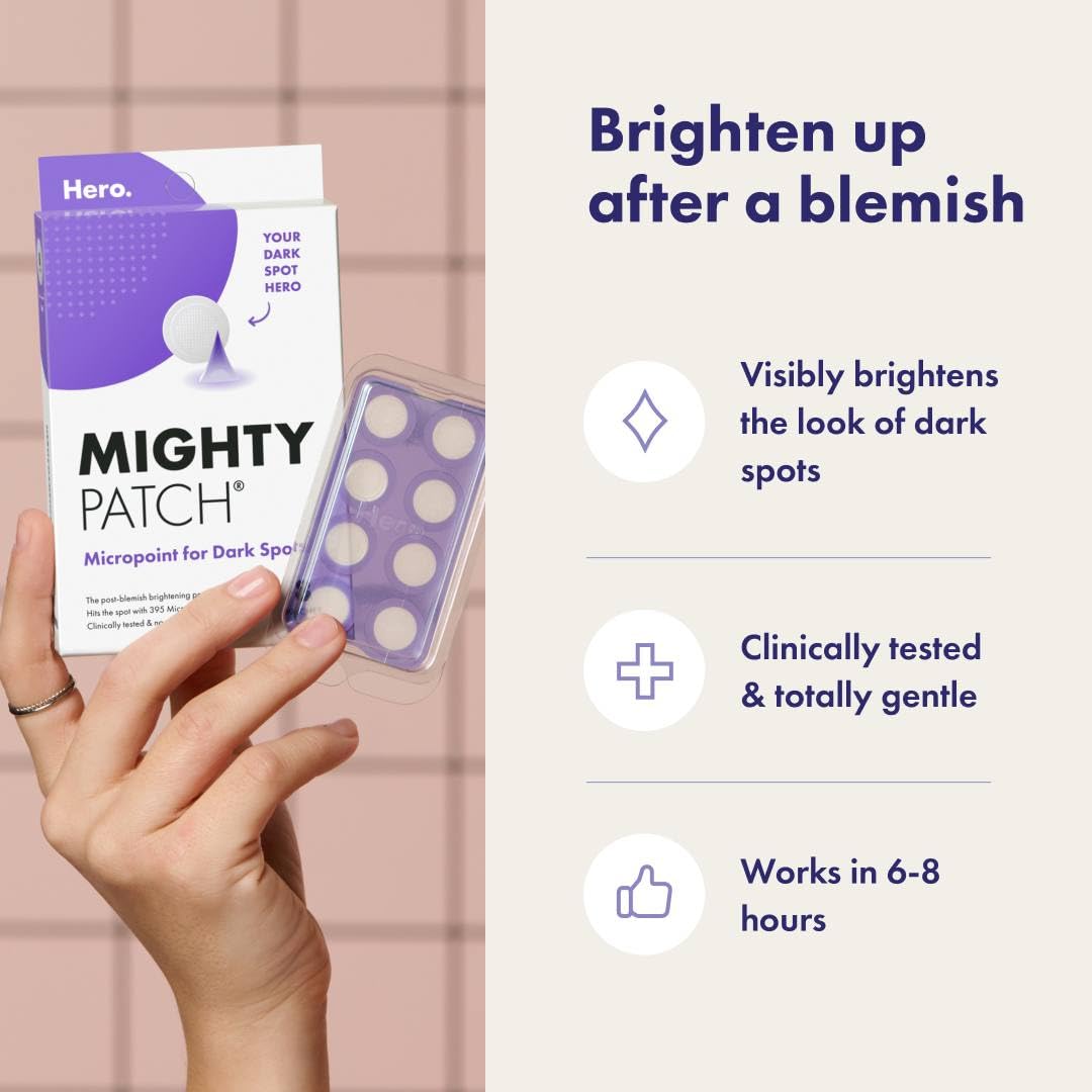 Hero Cosmetics Mighty Patch Micropoint™ for Dark Spots - Post-Blemish Dark Spot Patch with 395 Micropoints, Dermatologist Tested and Non-irritating (8 Beauty & Personal Care Mighty Patch