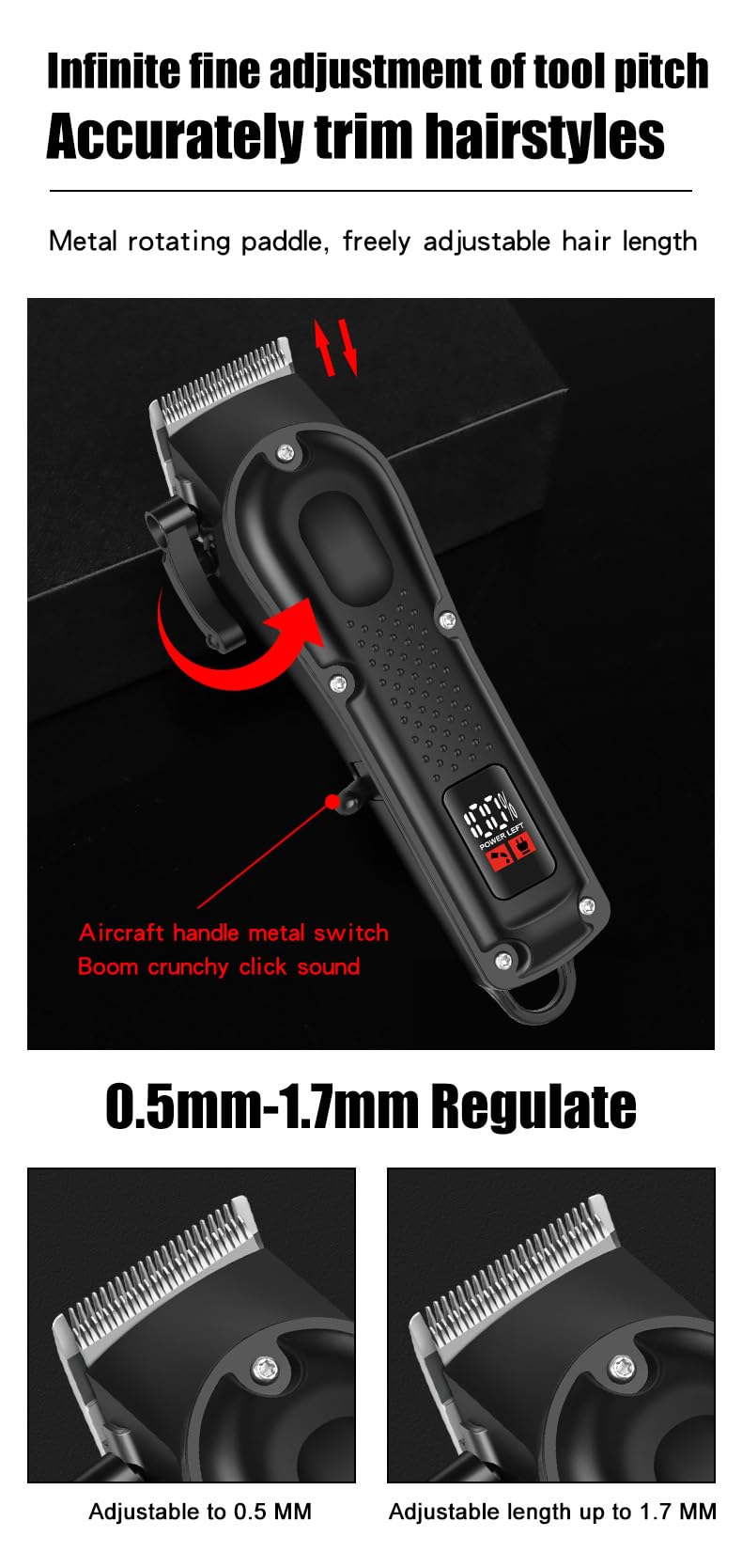 Hair Clippers for Men Professional, Cordless Electric Hair Trimmer with Fast Charging Port, LED Screen, 4 Limit Combs Hair Cutting Kit, Barber & Home Beauty and Personal Care QDKVTNDJZ