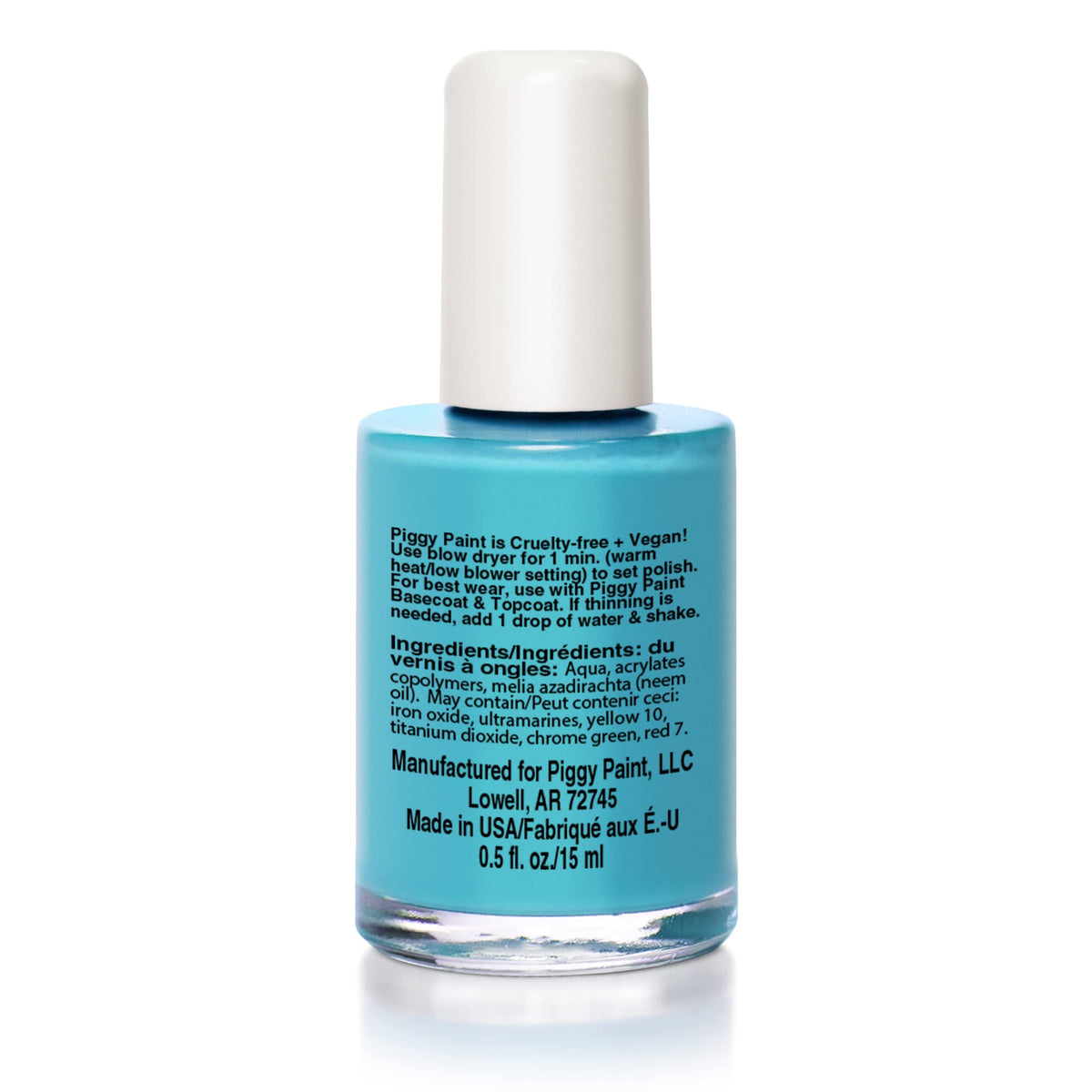 Piggy Paint Nail Polish, Non-Toxic, Natural, Vegan - Bright Turquoise