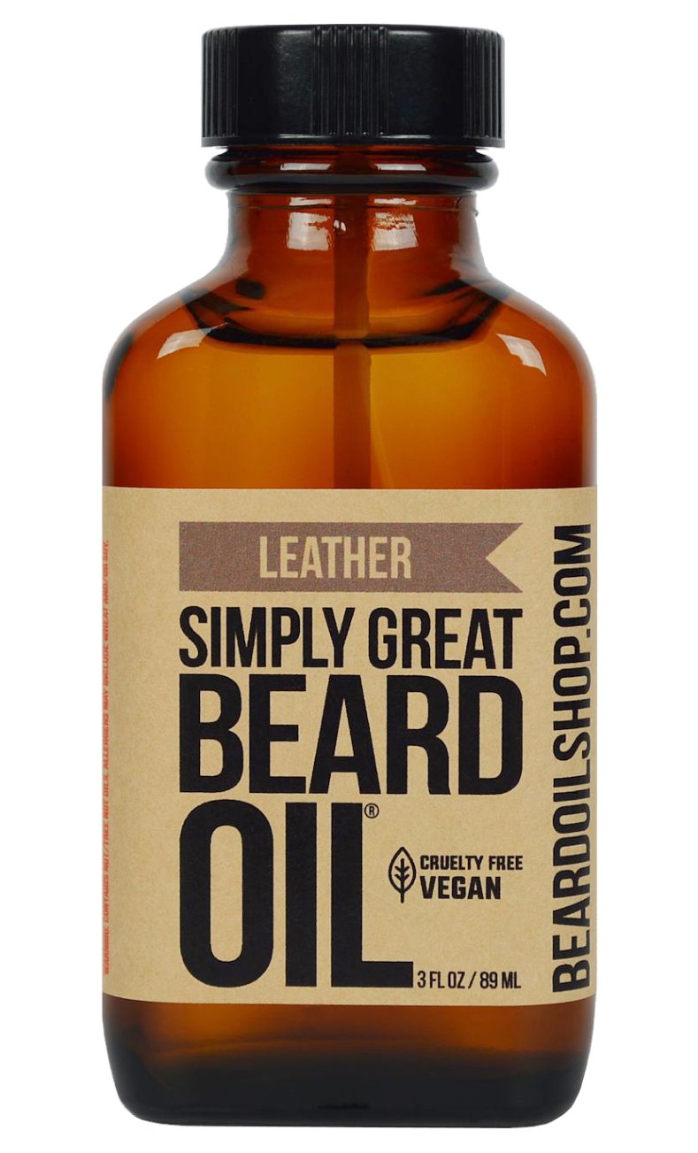 Simply Great Beard Oil - LEATHER Scented - Holiday Gifts - Stocking Stuffers - Beard Conditioner -3 Oz - Easy Applicator - Natural - Vegan and Cruelty Beauty and Personal Care Simply Great Beard Oil