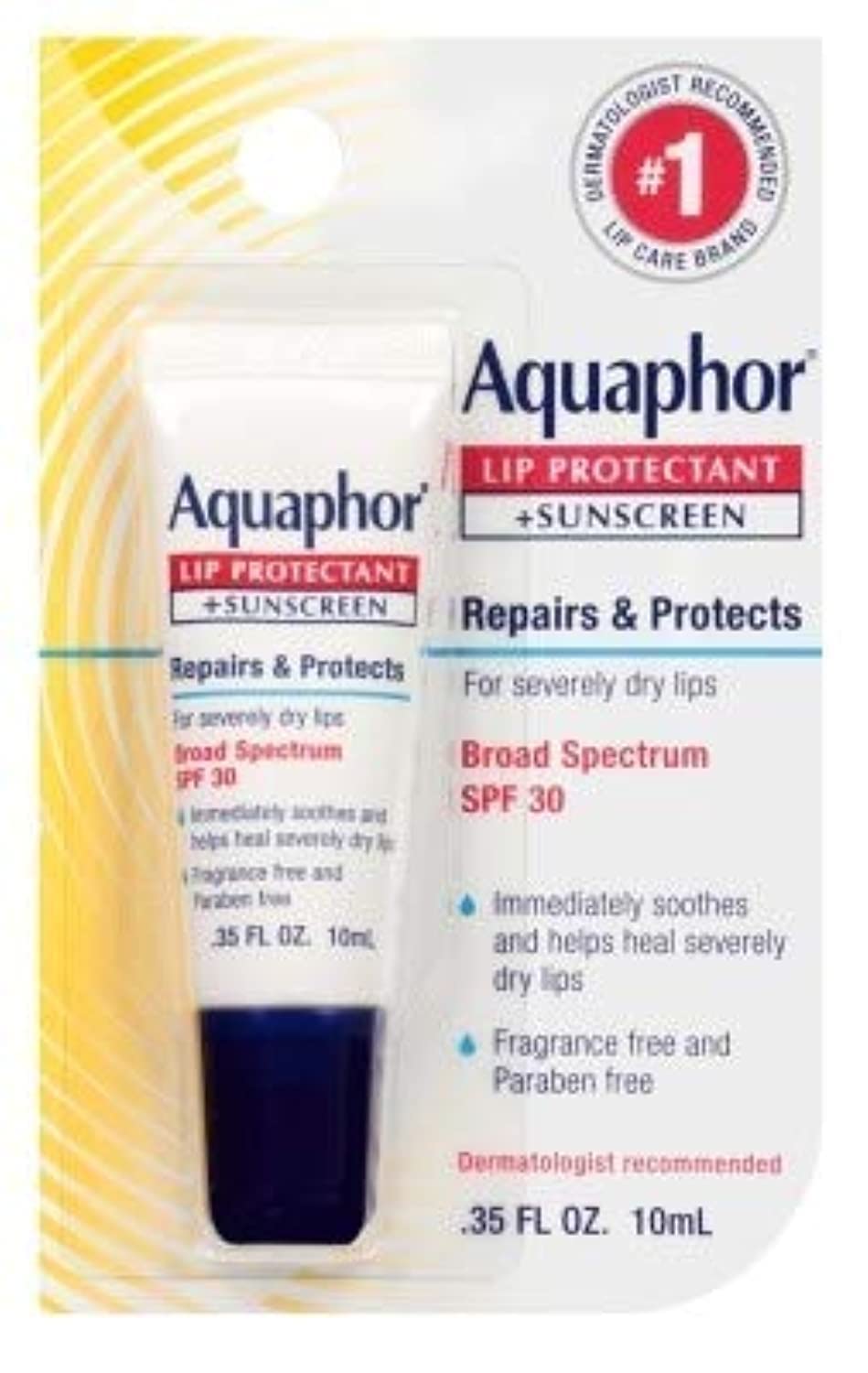 Aquaphor Lip Repair + Protect, Broad Spectrum SPF 30 0.35 oz (Pack of 3) Beauty & Personal Care Aquaphor