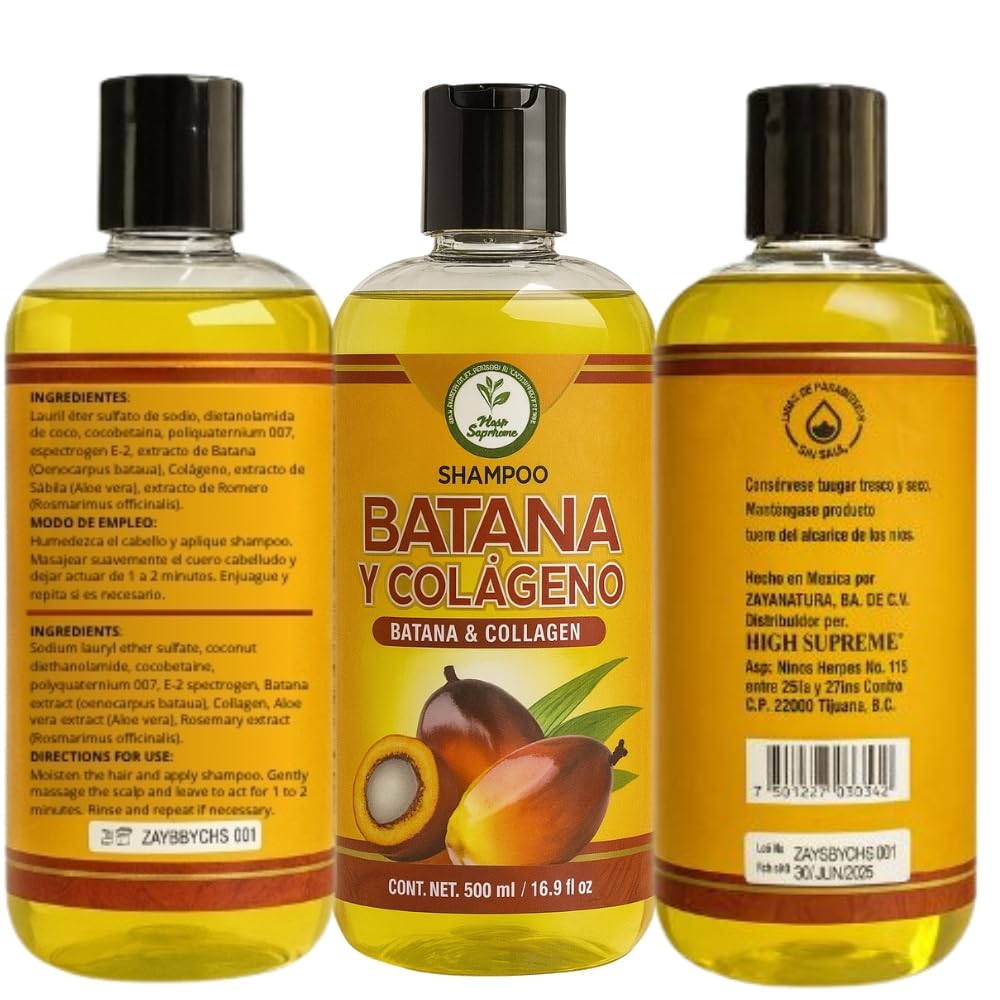Batana Oil Shampoo with Collagen, Rosemary & Aloe Vera & Conditioner Combo - 16.9 fl oz Each - Nourishing & Moisturizing Combo - Salt-Free Beauty & Personal Care HIGH SUPREME