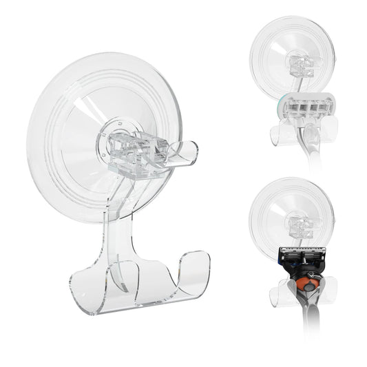 Linkidea 3 Pack Suction Cup Razor Holder for Shower, Wall Mount Bathroom Shaver Hook, Removable Organizer Compatible with Gillette Venus, Fusion 5 Beauty and Personal Care Linkidea