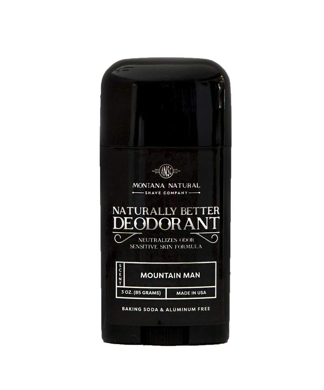 MNSC Mountain Man Deodorant - Magnesium & Activated Charcoal, Sensitive Skin Formula - Aluminum-Free, Baking Soda-Free, All-Natural, Plant-Derived Beauty and Personal Care Montana Natural Shave Company
