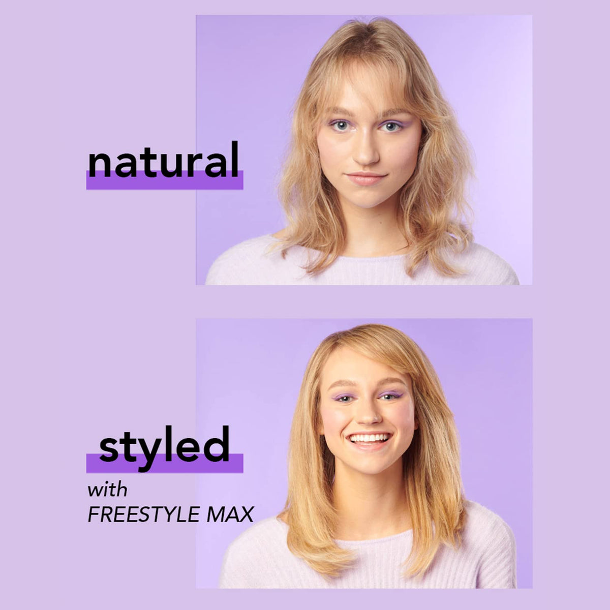 Instyler Freestyle Max Heated Round Brush with Straightening Iron | 2-in-1 Styling Tool | Four Heat Settings | Dual Voltage | Co