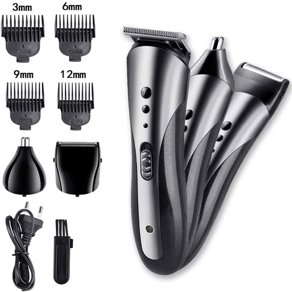 ZUIAI Professional Men Hair Clipper 3 In 1 Electric Trimmer Nose Hair Trimmer Shaver Styling Tools Rechargeable Cordless Grooming Kit Beauty and Personal Care ZUIAI