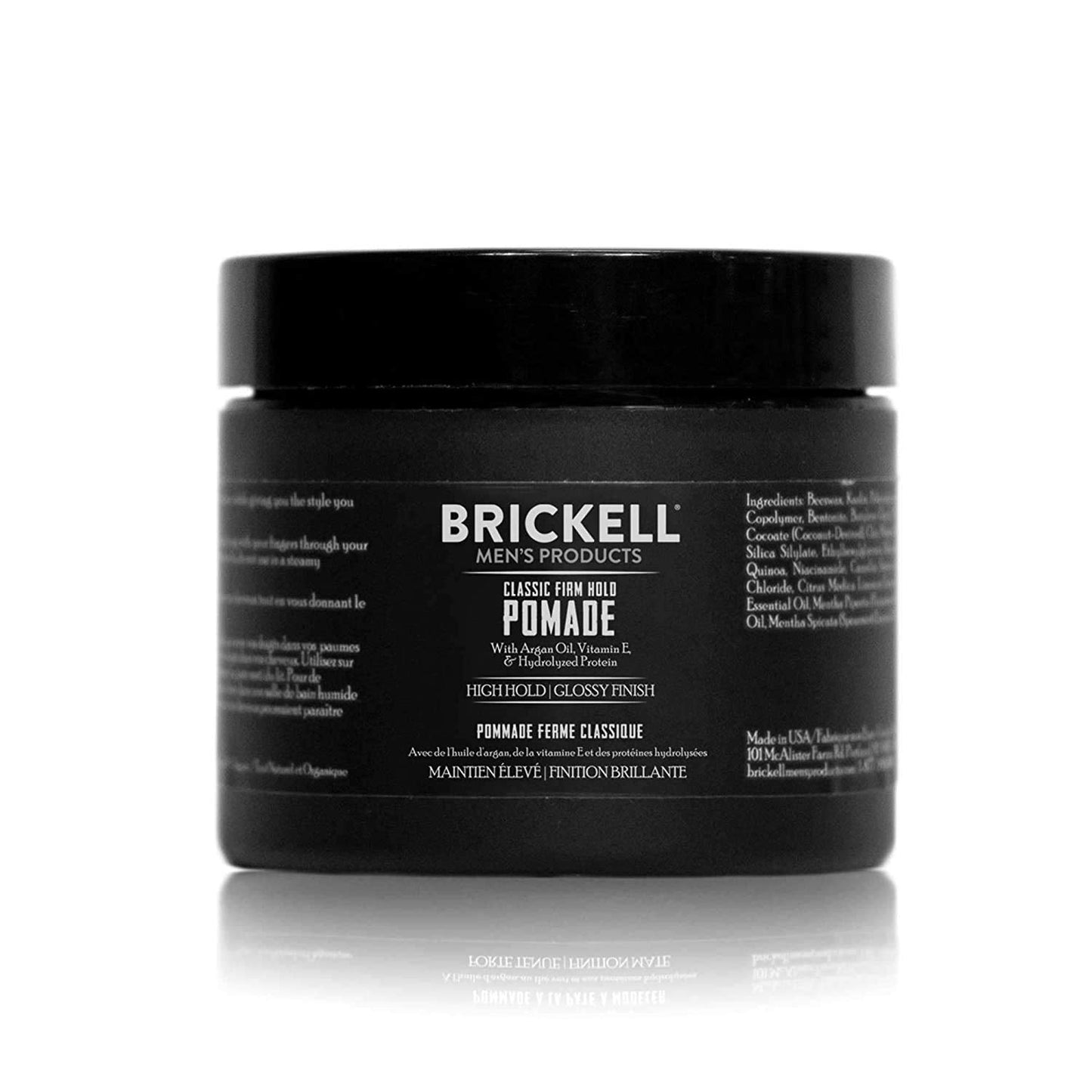 Brickell Men's Hair Styling Firm Hold Pomade for Men, Natural & Organic With Strong Hold & High Shine Finish, 2 Ounces, Scented Beauty & Personal Care Brickell Men's Products