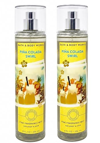 Bath & Body Works Fine Fragrance Mist - Pack of 2 - Pina Colada Swirl - FULL SIZE 8 oz each Beauty & Personal Care Bath & Body Works