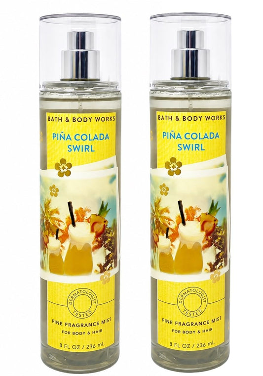Bath & Body Works Fine Fragrance Mist - Pack of 2 - Pina Colada Swirl - FULL SIZE 8 oz each Beauty & Personal Care Bath & Body Works