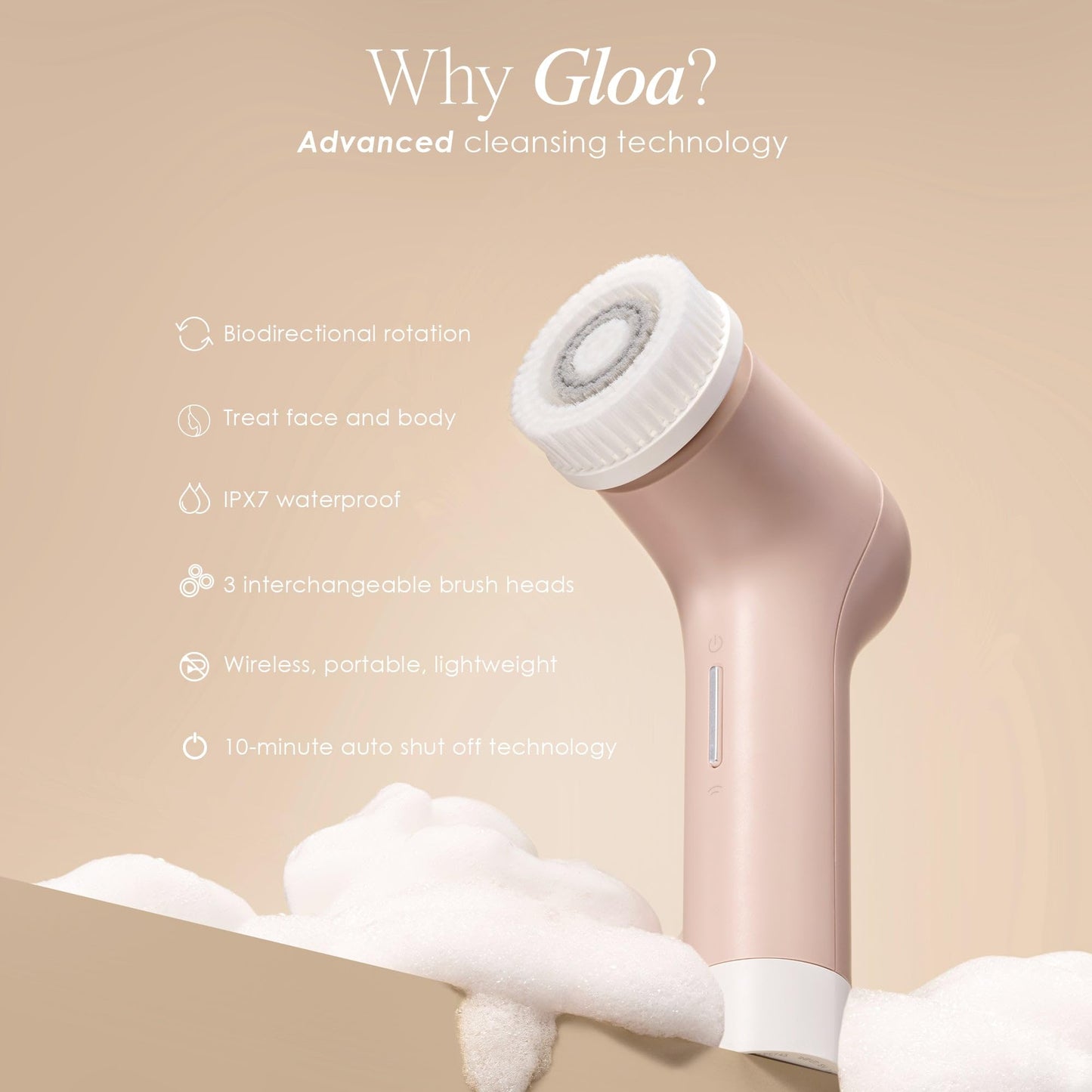 Gloa Face and Body Cleansing Brush by Project E Beauty - 3 Cleaning Brushes - Pore Cleaner - Scrub Brushes for Cleaning - Exfoliate for Face & Body Beauty and Personal Care Project E Beauty