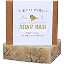 Lavender Goats Milk Soap Bar with Oats - Gentle Exfoliating Bath Soap. Moisturizing Dry Skin Face & Body Wash. Mild Natural and Organic Soap. Made Beauty & Personal Care The Yellow Bird