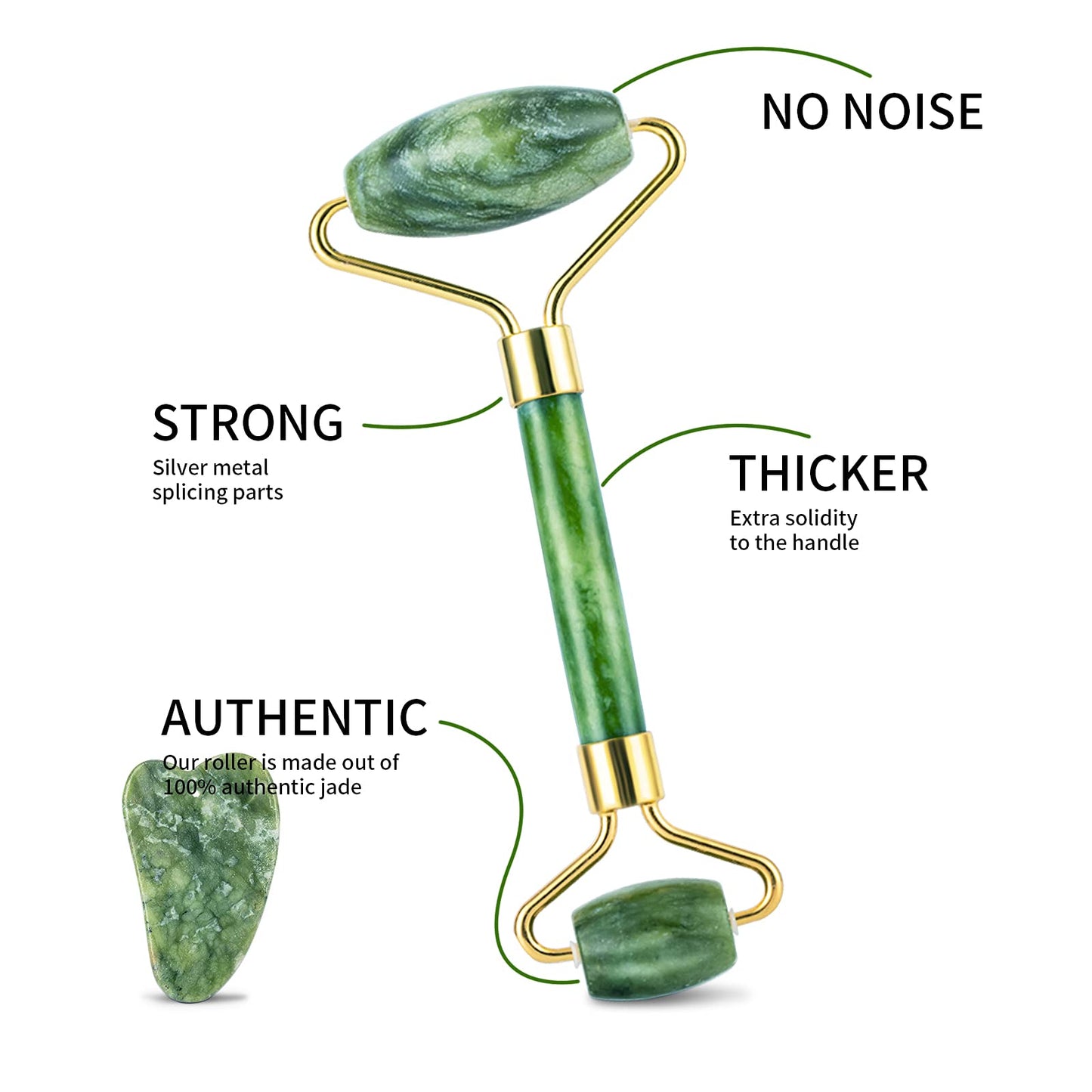 BFASU Facial Roller Set of 3, Ice Roller, Two-Sided Jade Roller and Gua Sha Massage Tool, Rolling Tool for Facial Beauty and Body Massage, Helps Beauty & Personal Care BFASU
