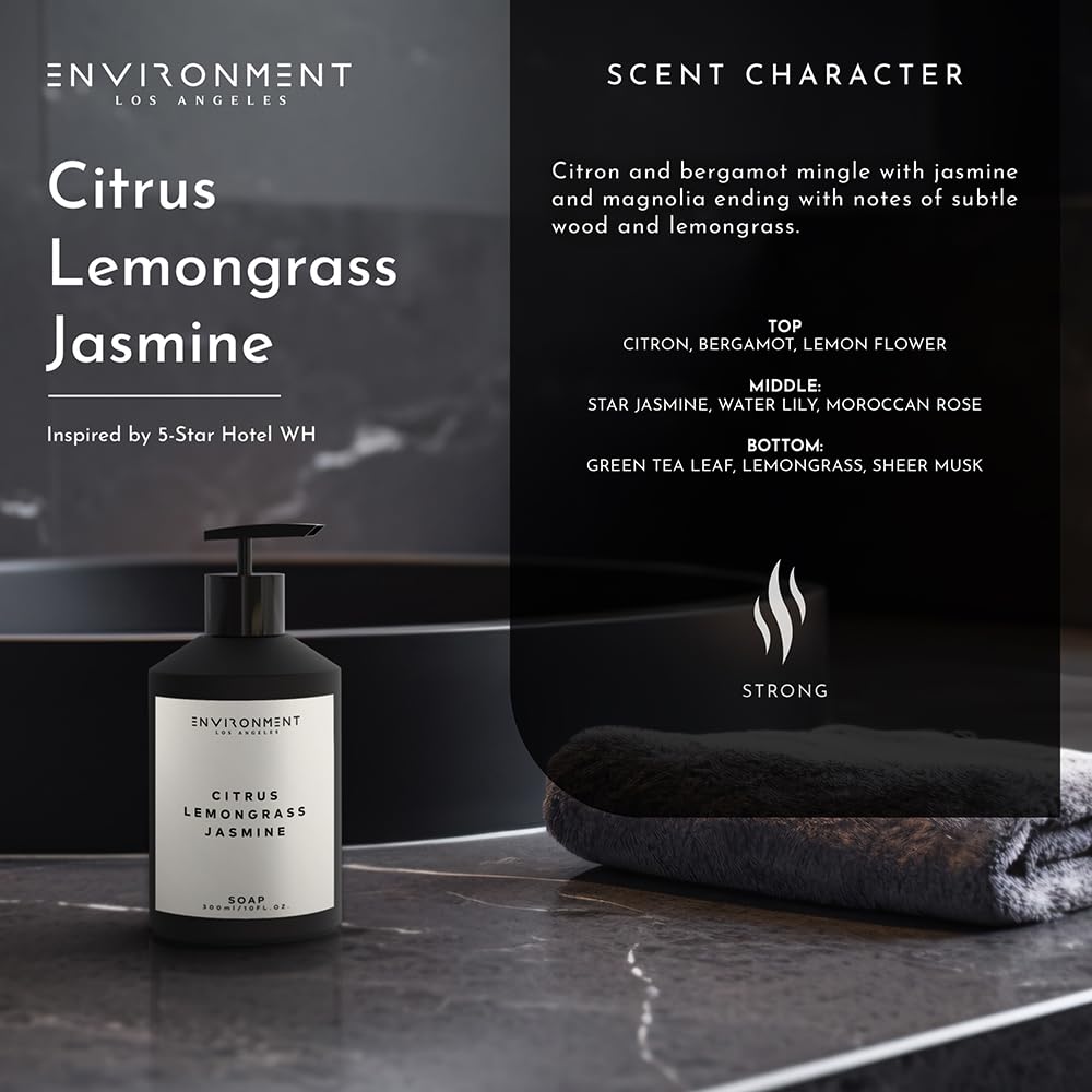 ENVIRONMENT Inspired by 5-Star Resort WH Hand Soap, 300ml Luxury Liquid Hand Soap (Citrus | Lemongrass | Jasmine) Home Essentials, Kitchen & Bathroom Beauty & Personal Care ENVIRONMENT