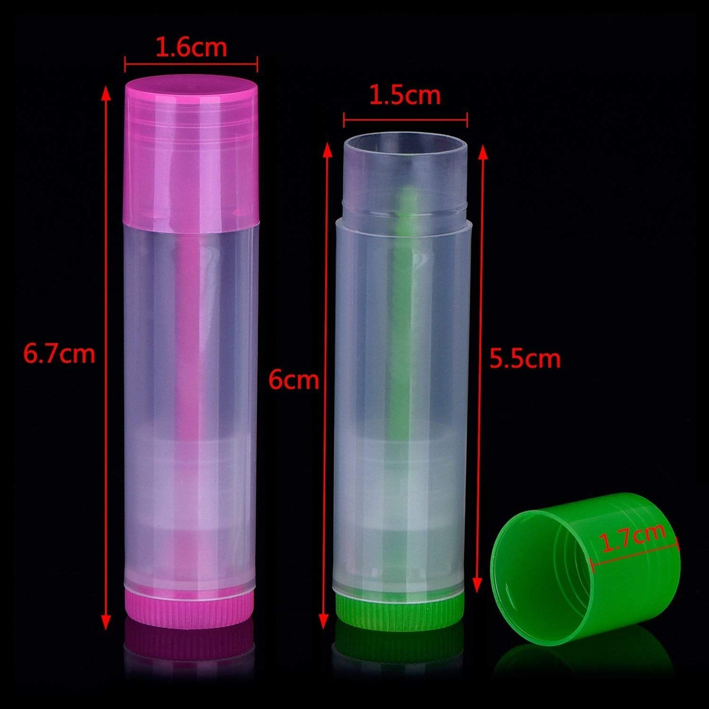 Onwon 25 PCS Lip Balm Empty Bottles Lip Balm Container Clear Tubes with Twist Bottom and Top Cap, 3/ 16Oz (5.5ml) Beauty and Personal Care Onwon