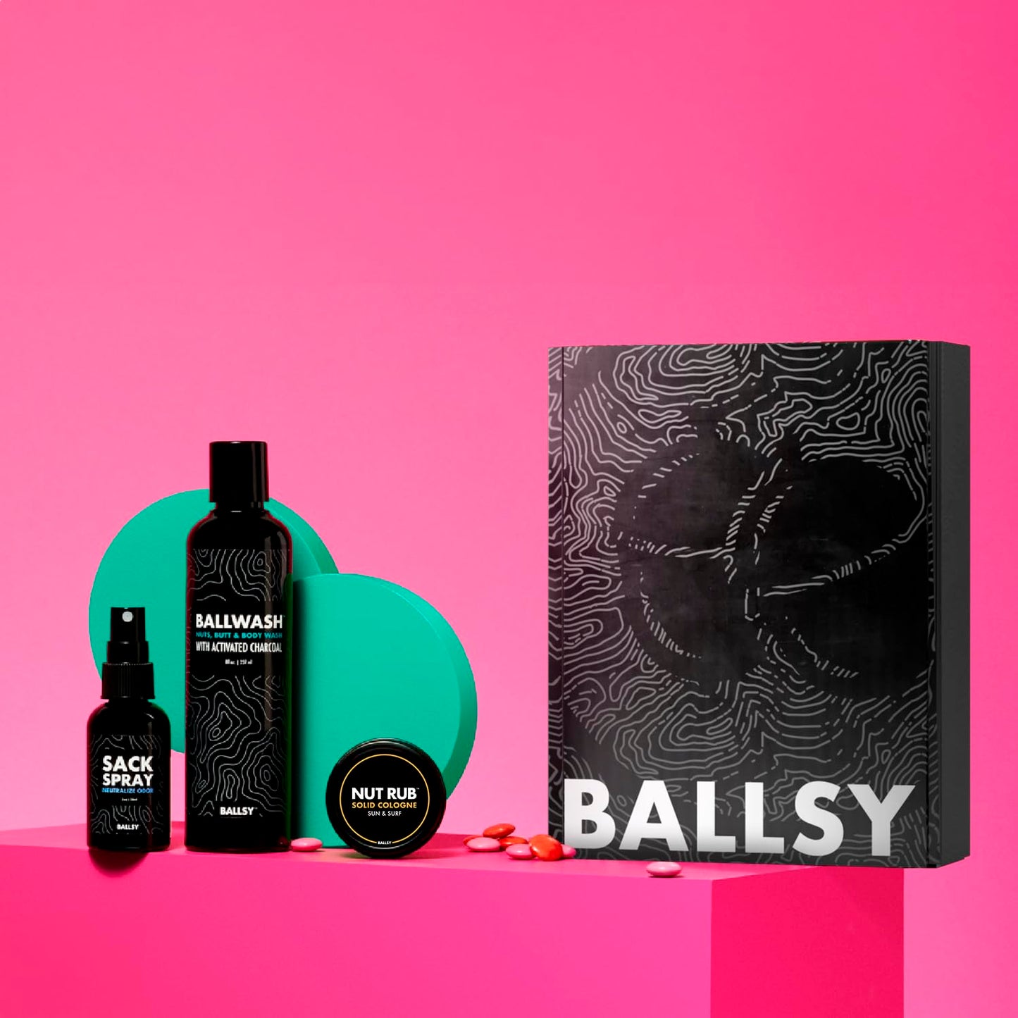 Ballsy Sack Pack, Men's Fresh Kit, Includes Body Wash, Deodorizing Spray and Cologne Rub, Men's Body Care, Ball Wash for Men Gift Pack, Sun & Surf Beauty & Personal Care Ballsy