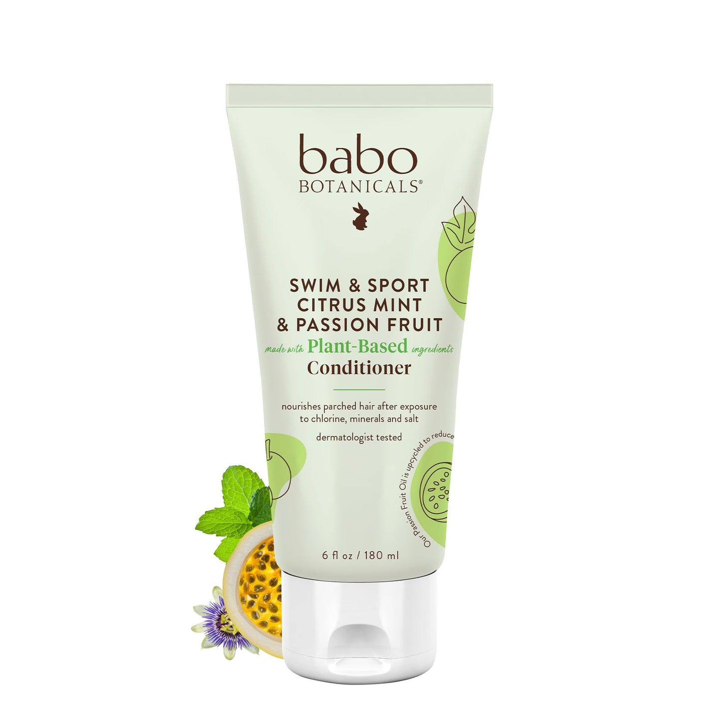 Babo Botanicals Swim & Sport Citrus Mint & Passion Fruit Conditioner - Purifying & replenishing- Shea Butter & Green Tea - For all ages - Scented Beauty & Personal Care Babo Botanicals