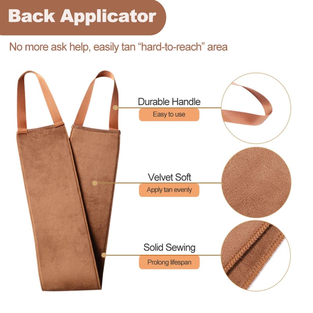 Sanfery 5-Piece Self Tanning Mitt Kit with Self Tanner Back Applicator, Self Tanning Brush, Exfoliating Mitt & Accessories for Flawless Tan Beauty & Personal Care Sanfery
