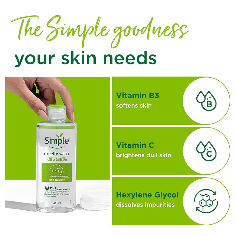 Simple Kind To Skin Micellar Cleansing Water 200Ml Beauty & Personal Care Simple