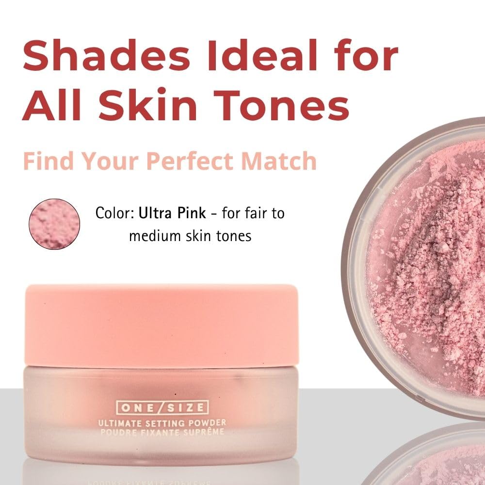 One Size Ultimate Blurring Setting Powder Travel Size - Ultra Pink - for Fair to Medium Skin Tones