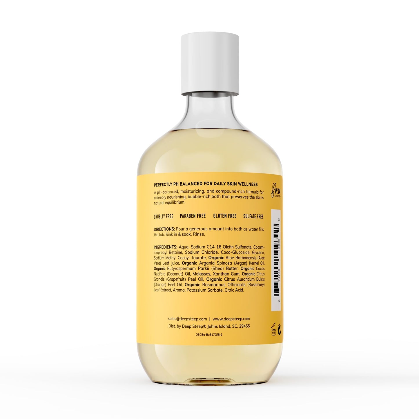 Deep Steep Grapefruit Bergamot Bubble Bath for Women, Hypoallergenic, Clinically Tested, Clean Formula for Sensitive Skin, Sulfate-Free, 17 fl oz Beauty and Personal Care Deep Steep