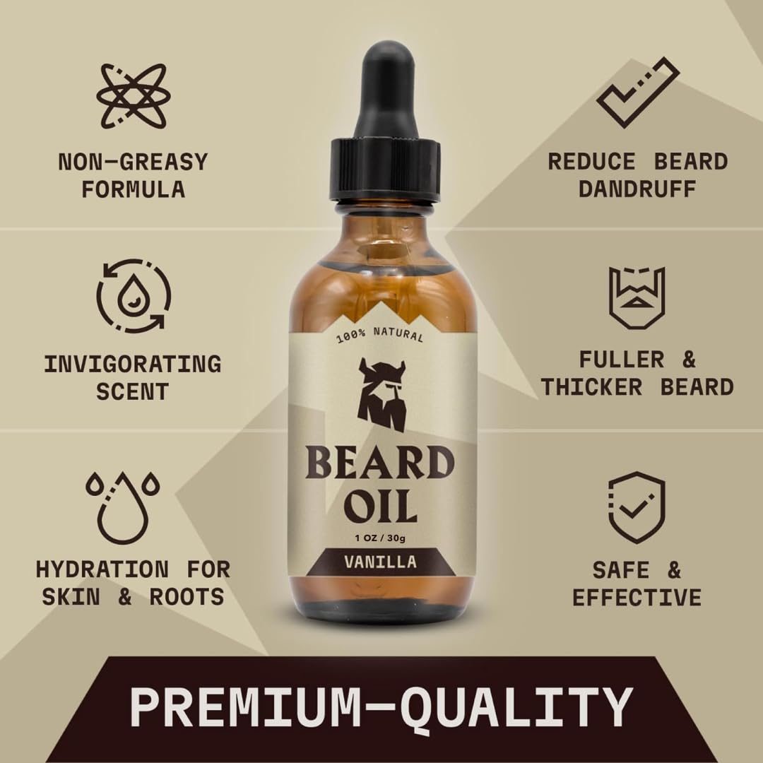 Striking Viking Beard Oil and Balm - Leave in Beard Conditioner - Tames, Styles, Softens, and Moisturizes Beards and Mustache - Made with All Natural Beauty & Personal Care Striking Viking