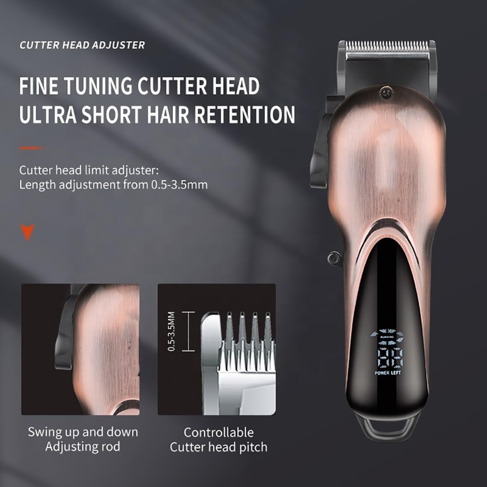 GLESVOWIO Pro Hair Clipper Powerful Professional Trimmer for Men Electric Adjustable Cutting Machine Rechargeable Beauty and Personal Care GLESVOWIO