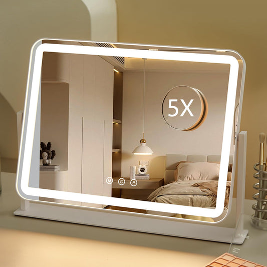 HIEEY Hollywood Makeup Mirror with 12 Dimmable Bulbs Lights, Three Color Lighting Modes, with 4in 20X Magnification Mirror, Smart Touch Control Beauty and Personal Care HIEEY Default Title