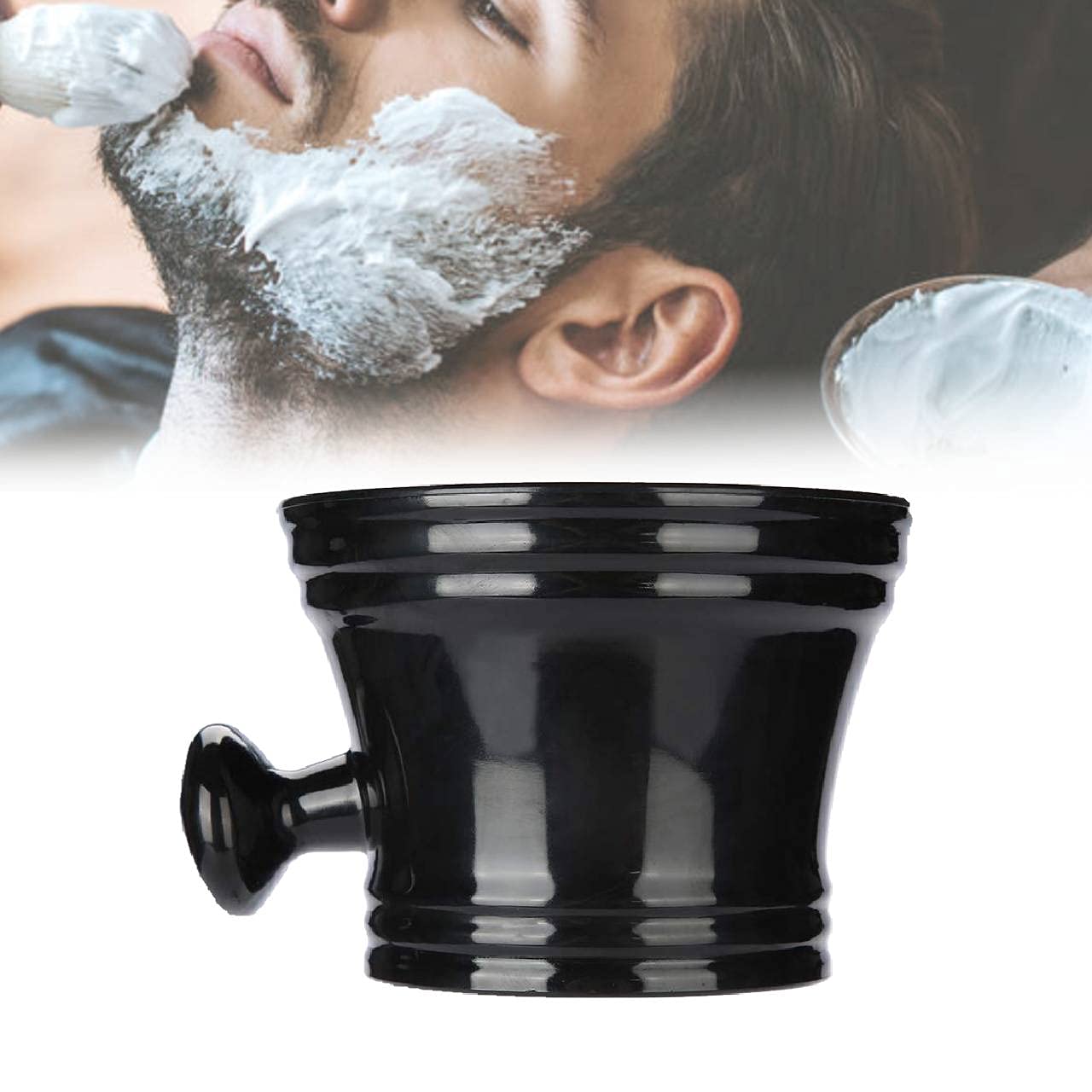 HURRISE Shaving Soap Bowl, Shave Mug For Shave Cream Foam Shaving Cream, Plastic Shaving Soap Bowls for With Handle(Black) Beauty and Personal Care HURRISE