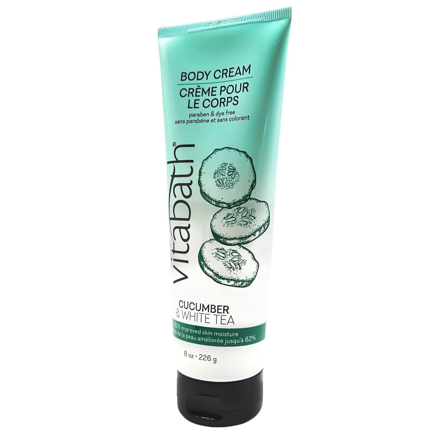 Vitabath Cucumber & White Tea Moisturizing Body Cream - Soothing Hydration Vitamin & Nutrient Skin Care - Replenishing All Over Dry Skin Lotion Beauty & Personal Care Vitabath