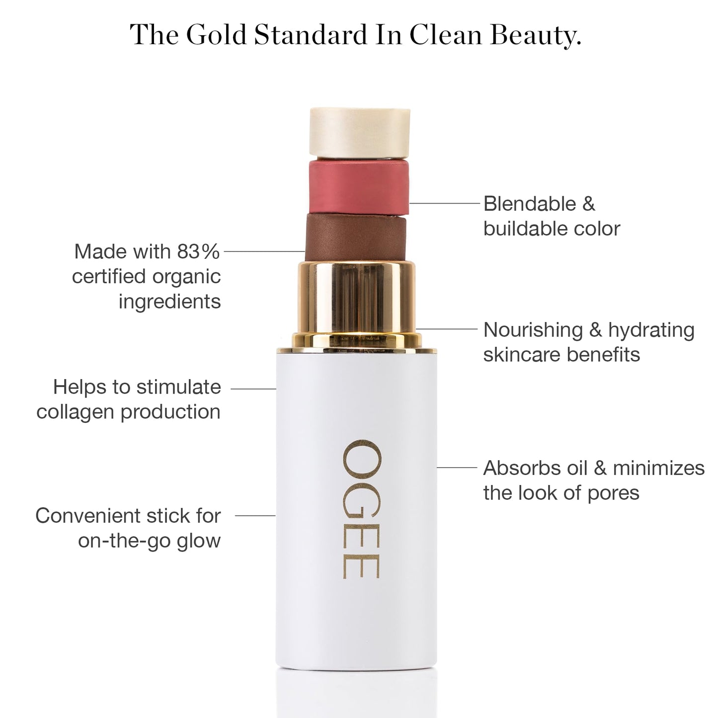 Ogee Sculpted Face Stick (PEARL - PEARLESCENT PEONY SHIMMER) Certified Organic Highlighter Makeup - Multi-Use Glow Highlighter Stick Beauty & Personal Care Ogee