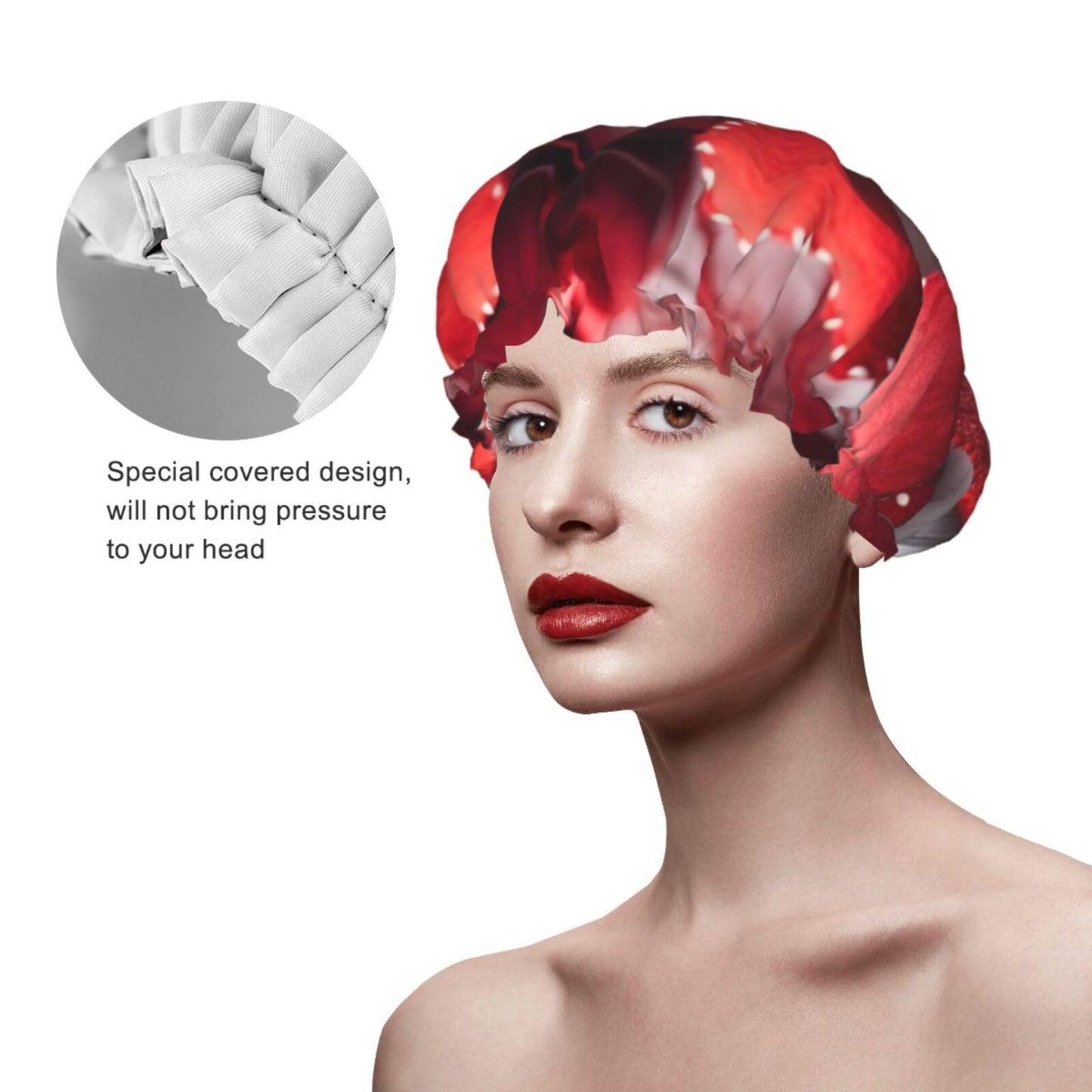 Handmade Hearts Shower Cap for Women Men Large Reusable Shower Bonnet Double-Layer Waterproof Bath Caps Elastic Band Hair Hat for All Hairstyles Beauty and Personal Care BWLHJKE