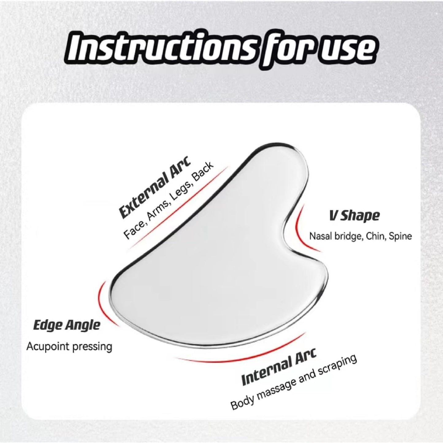 TelKeen Metal Gua Sha Facial Tools, Stainless Steel Gua Sha Tools for Face, Body Skin Care, SPA Acupuncture, Anti-Aging & Wrinkles Beauty & Personal Care TelKeen
