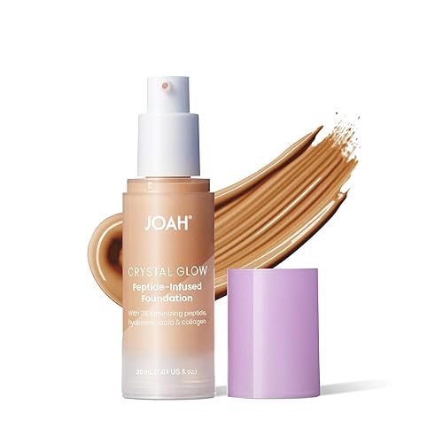 JOAH Crystal Glow Peptide-Infused Foundation, 2-in-1 Multitasking Korean Makeup with Blurring Face Primer, Luminizer, Hydration & Skin Defense for a Beauty & Personal Care KISS